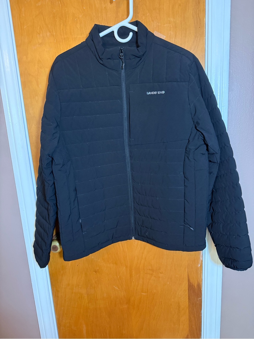 Lands' End Men's Black Lightweight Quilted Jacket